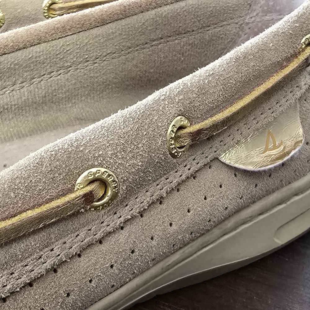 Sperry Top-Sider Leather Gold Sparkle Rhinestones Women's Size 8.5M - Picture 5 of 10